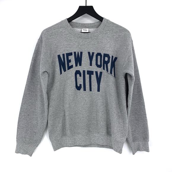The T-Shirt Factory Tops - NYC New York City Crewneck Sweatshirt Grey Navy S
